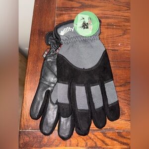 SKYDEER Genuine Leather Hybrid Winter Work Gloves Wind Proof Fleece insulated XL